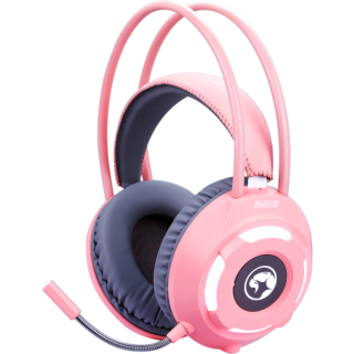 Диск Игровая проводная гарнитура Marvo HG8936 Gaming Headset с подсветкой, (розовые)