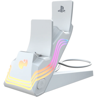 Диск Зарядная станция для двух геймпадов PDP Afterglow Wave Dual Charger (PS5), white