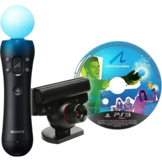 Диск PS Move: Starter Pack (Камера PS Eye + Контроллер движений PS Move + игра Праздник спорта), (Б/У)
