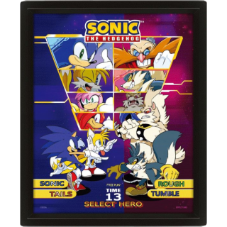 Диск Постер лентикулярный Sonic The Hedgehog (Select Your Fighter)