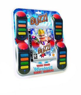 Диск Buzz Quiz TV + 4 контроллера [PS3]