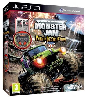 Диск Monster Jam: Path of Destruction (игра + руль) [PS3]