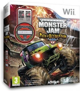 Диск Monster Jam: Path of Destruction + руль [Wii]