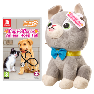Диск Pups & Purrs Animal Hospital (код загрузки) + мягкая игрушка (кошка) [NSwitch]
