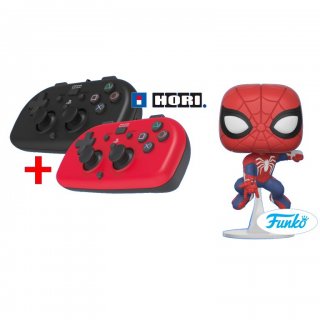 Диск Набор геймпадов Horipad Mini (Black) и Horipad Mini (Red) + фигурка Funko Spider-Man