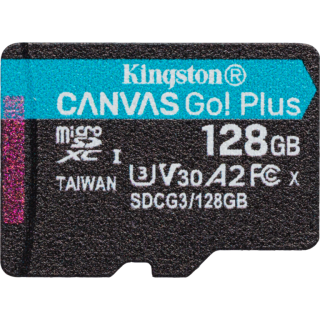 Диск Карта памяти MicroSD 128GB Kingston Class 10 Canvas Go Plus UHS-I U3 V30 A2 (170/70 Mb/s) + SD адаптер