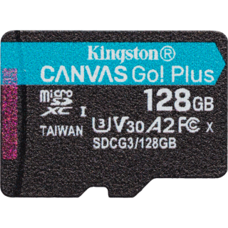 Диск Карта памяти MicroSD 128GB Kingston Class 10 Canvas Go Plus UHS-I U3 V30 A2 (170/70 Mb/s)