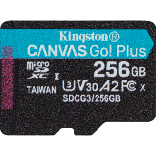 Диск Карта памяти MicroSD 256GB Kingston Class 10 Canvas Go Plus UHS-I U3 V30 A2 (170/70 Mb/s)