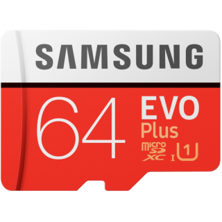 Диск Карта памяти MicroSD 64GB Samsung Class 10 Evo Plus U1 (R/W 100/20 MB/s) + SD адаптер
