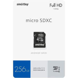 Диск Карта памяти MicroSDXC 256GB Smart Buy Classic Series UHS-I (55/90 Mb/s) + SD адаптер