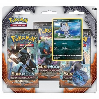 Диск Pokémon Sun & Moon Burning Shadows. Набор 3 бустера + Промо-карта Мяут региона Алола + Монета