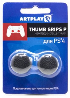 Диск PS 4 Накладки Artplays Thumb Grips защитные на джойстики геймпада (2 шт) 14мм выпуклые черные