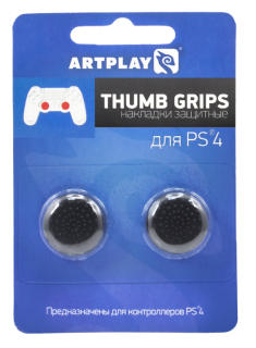 Диск PS 4 Накладки Artplays Thumb Grips защитные на джойстики геймпада (2 шт) черные