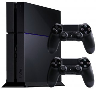 Диск Sony PlayStation 4 500Гб РОСТЕСТ, черная (PS4 CUH-1208A RUS) 2 геймпада Dualshock 4