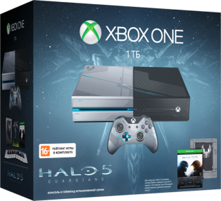 Диск Microsoft Xbox One 1Тб - Limited Edition  + игра  «Halo 5: Guardians» (без Кинекта) (РОСТЕСТ)