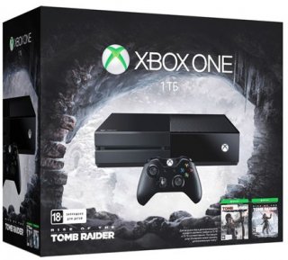 Диск Microsoft Xbox One 1Тб + игры «Tomb Raider» и «Rise of Tomb Raider» (без Кинекта) (РОСТЕСТ)