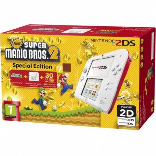 Диск Nintendo 2DS (белая / красный) + игра New Super Mario Bros. 2 (РОСТЕСТ)