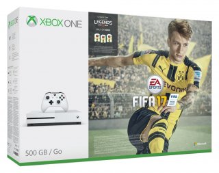 Диск Microsoft Xbox One S 500GB, белый (EUROTEST) + игра FIFA 17 (код для скачивания)