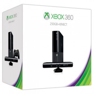 Диск Microsoft Xbox 360 Slim E 250Gb (РОСТЕСТ) + сенсор Kinect + игра Kinect Adventures (S7G-00034)