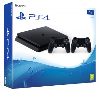 Диск Sony PlayStation 4 Slim 1TB EUROTEST, черная (CUH-2116B) + 2-й джойстик Dualshock 4
