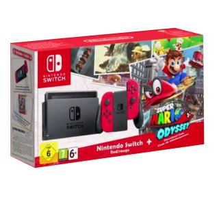 Диск Nintendo Switch (красный) + Super Mario Odyssey