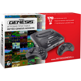 Диск Приставка 16 bit Retro Genesis Modern + 170 игр + 2 проводных геймпада