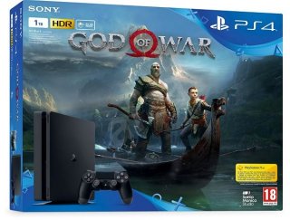Диск Sony PlayStation 4 Slim 1Tb РОСТЕСТ, черная (CUH-2108B) + God of War