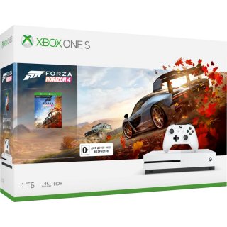 Диск Microsoft Xbox One S 1TB, белый (Ростест) + Forza Horizon 4