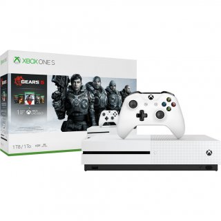 Диск Microsoft Xbox One S 1TB, белый (РОСТЕСТ) + игра Gears 5