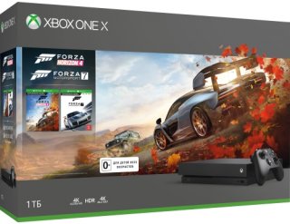 Диск Microsoft Xbox One X 1TB (РОСТЕСТ) + Forza Horizon 4 + Forza Motorsport 7