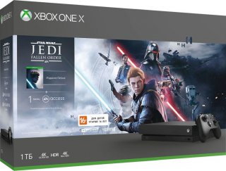 Диск Microsoft Xbox One X 1TB (РОСТЕСТ) + игра Звёздные Войны Джедаи: Павший Орден