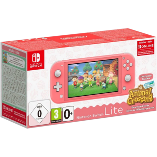 Диск Nintendo Switch Lite (кораллово-розовый) + код загрузки Animal Crossing: New Horizons