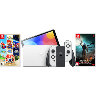 Диск Nintendo Switch - OLED-модель (белая) + Super Mario 3D All-Stars + Ninja Gaiden: Master Collection