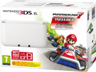 Диск Nintendo 3DS XL HW White /белая/ (РОСТЕСТ) + Mario Kart 7