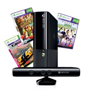 Диск Microsoft Xbox 360 E 500Гб + сенсор Kinect + Kinect Adventures + Kinect Sports + Forza Horizon