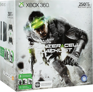 Диск Microsoft Xbox 360 Slim + второй геймпад + Darksiders 2 + Batman: Arkham City + Tom Clancy's Splinter Cell: Blacklist + 1М Live
