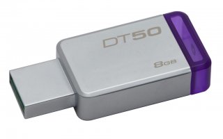 Диск Флешка USB KINGSTON DataTraveler 50 8Гб, USB3.0, серебристый