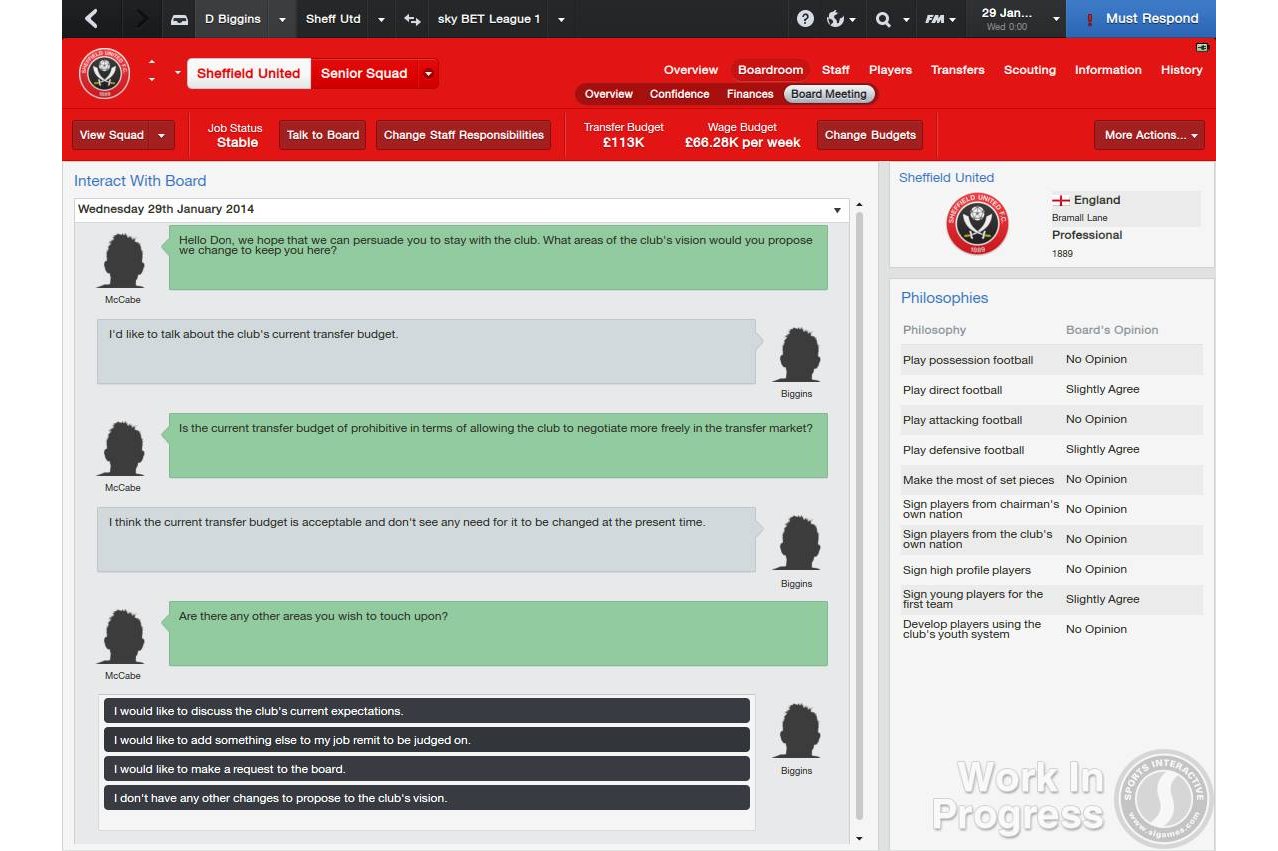 Скриншот игры Football Manager 2014 Classic для Psvita
