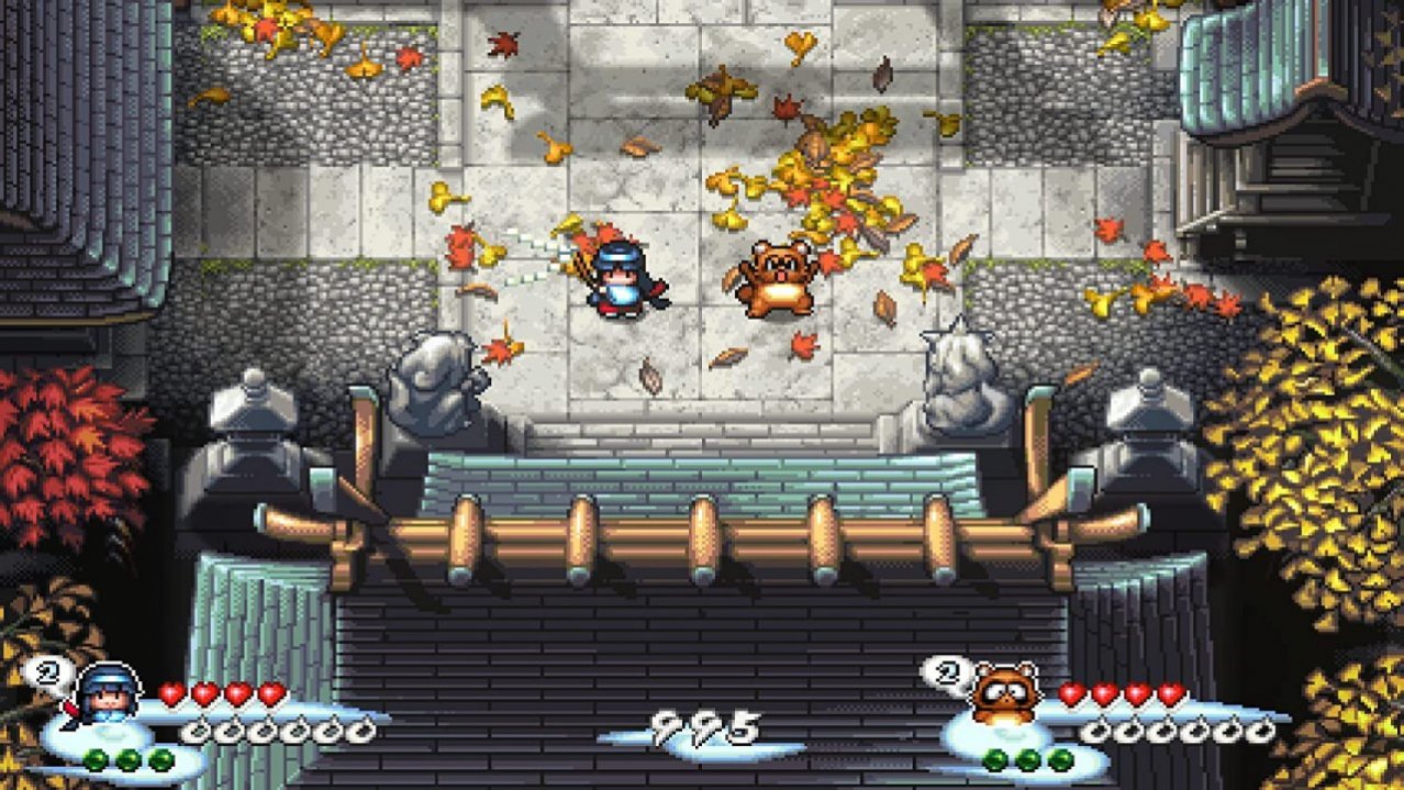 Скриншот игры Pocky & Rocky Reshrined для Switch