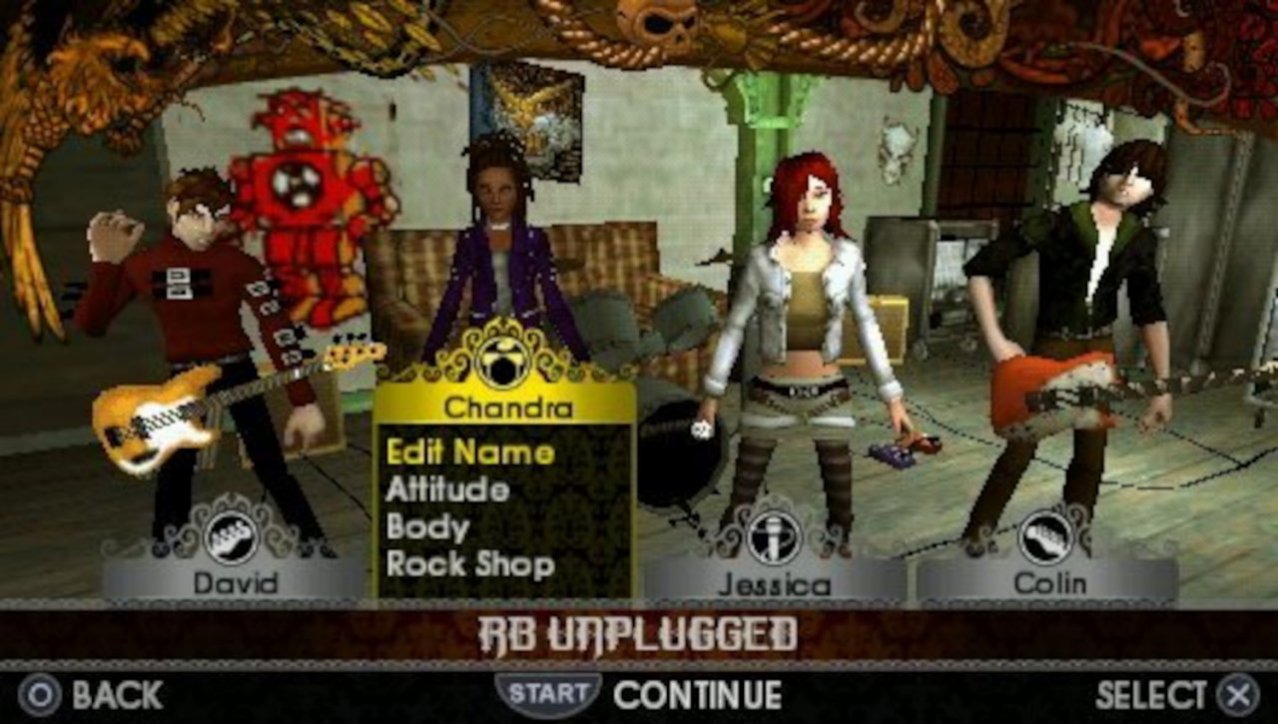 Скриншот игры Rock Band Unplugged для Psp