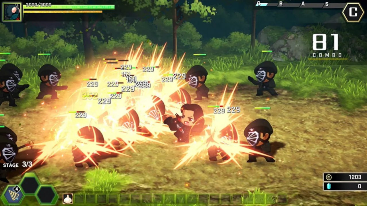 Скриншот игры SD Shin Kamen Rider Rumble для Switch