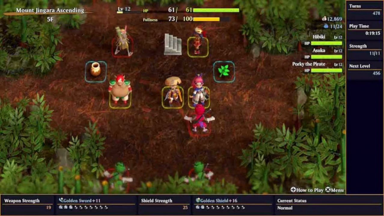 Скриншот игры Shiren the Wanderer: The Mystery Dungeon of Serpentcoil Island для Switch