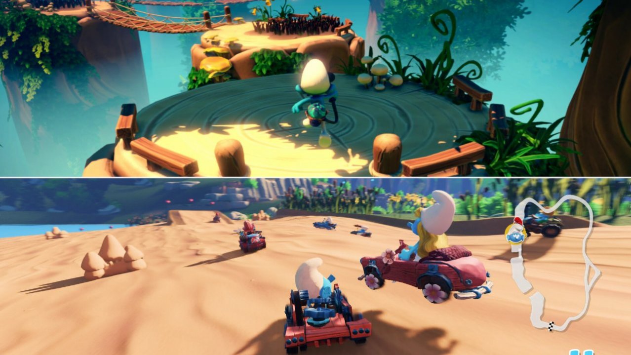 Скриншот игры Smurfs 2 in 1 Game Collection: Mission Vileaf & Smurfs Kart (US) для Switch