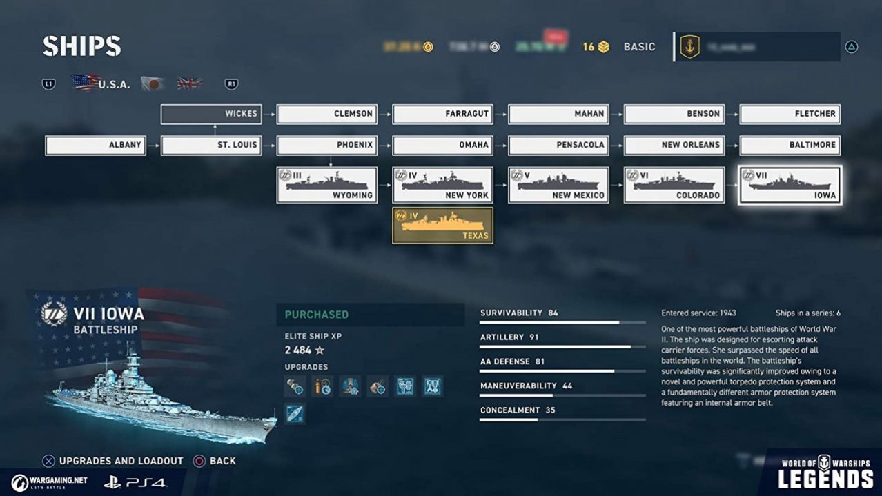 Warships блог разработки. Ветка кораблей в World of Warships.