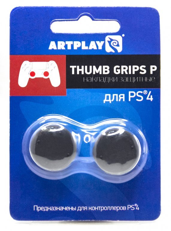 Главное изображение Накладки Artplays Thumb Grips защитные на джойстики геймпада (2 шт) 14мм вогнутые черные для Ps4