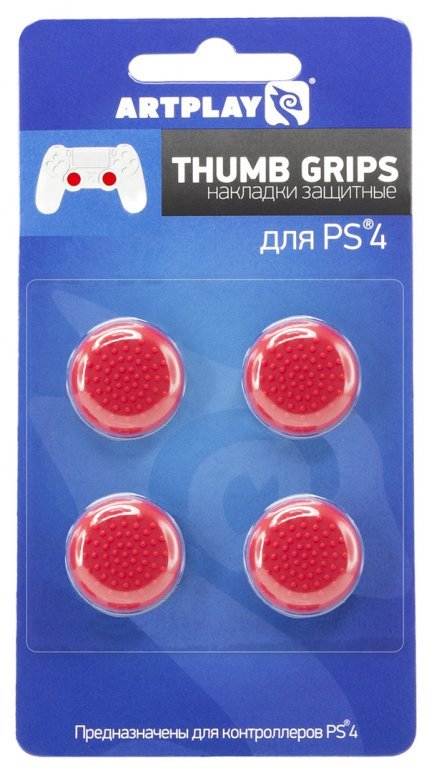 Главное изображение Накладки Artplays Thumb Grips защитные на джойстики геймпада (4 шт) красные для Ps4