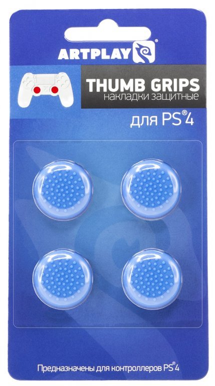 Главное изображение Накладки Artplays Thumb Grips защитные на джойстики геймпада (4 шт) синие для PS4