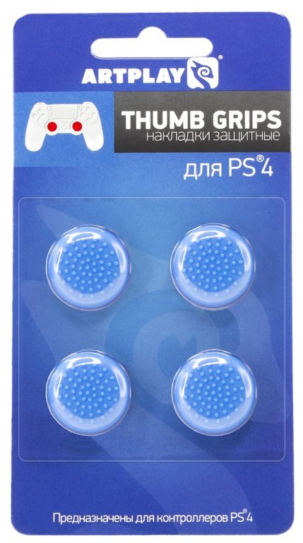 Главное изображение Накладки Artplays Thumb Grips защитные на джойстики геймпада (4 шт) синие для Ps4