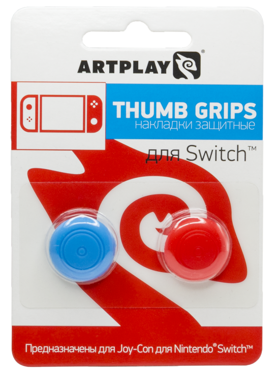 Главное изображение Защитные накладки Artplays Thumb Grips на джойстики геймпада для Nintendo Switch (красная + синяя) для Switch