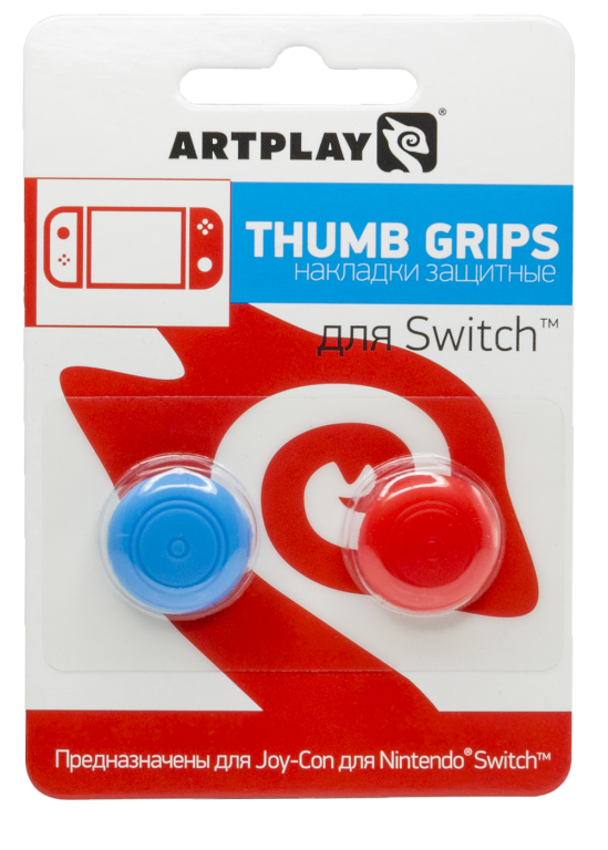 Главное изображение Защитные накладки Artplays Thumb Grips на джойстики геймпада для Nintendo Switch (красная + синяя) для Switch